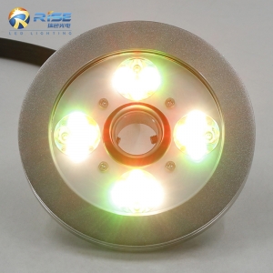 Lumière de fontaine LED en acier inoxydable 316L, étanche IP68, 16W RGB DMX512, contrôle cascade
         